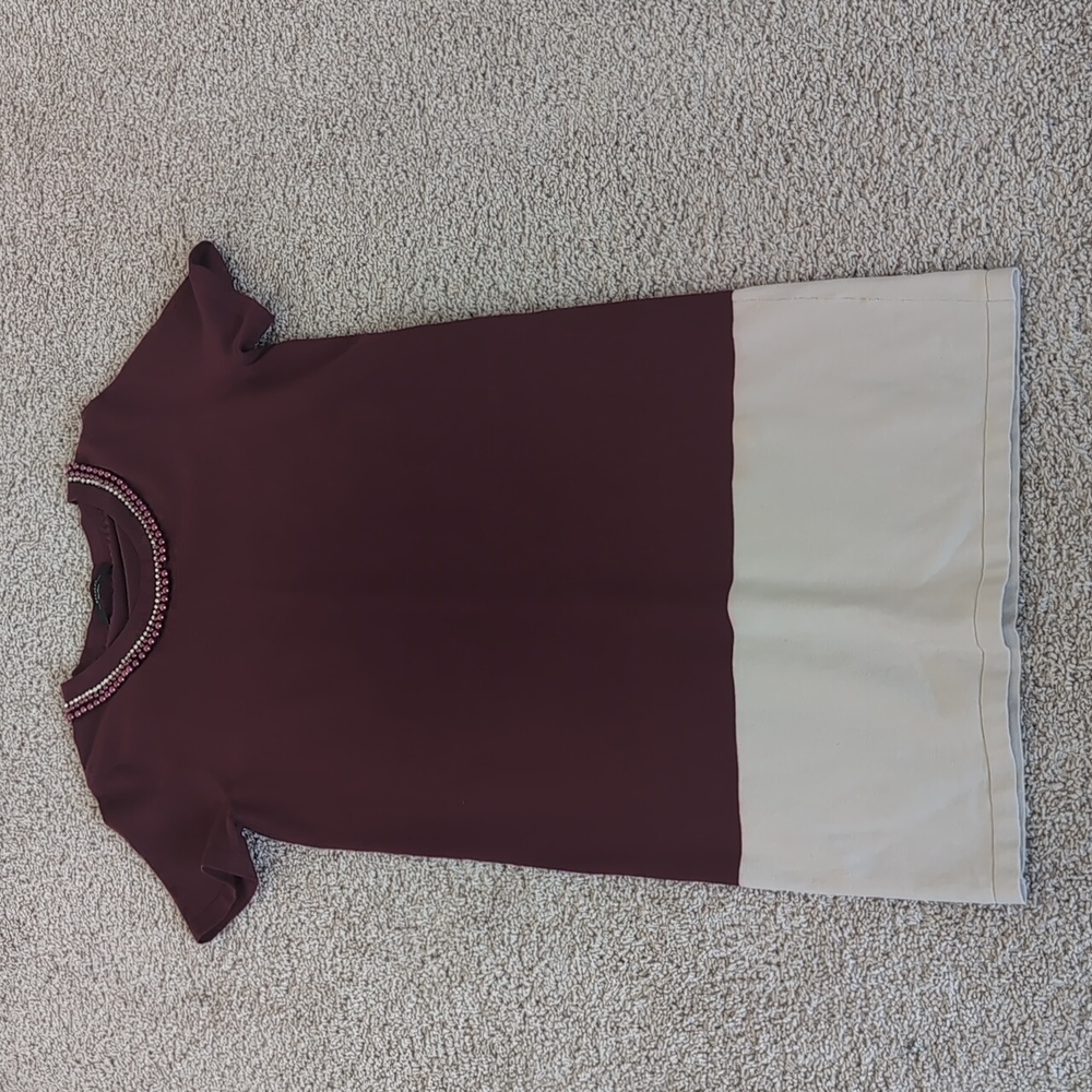 Weekend Max Mara Burgundy and White Dress
